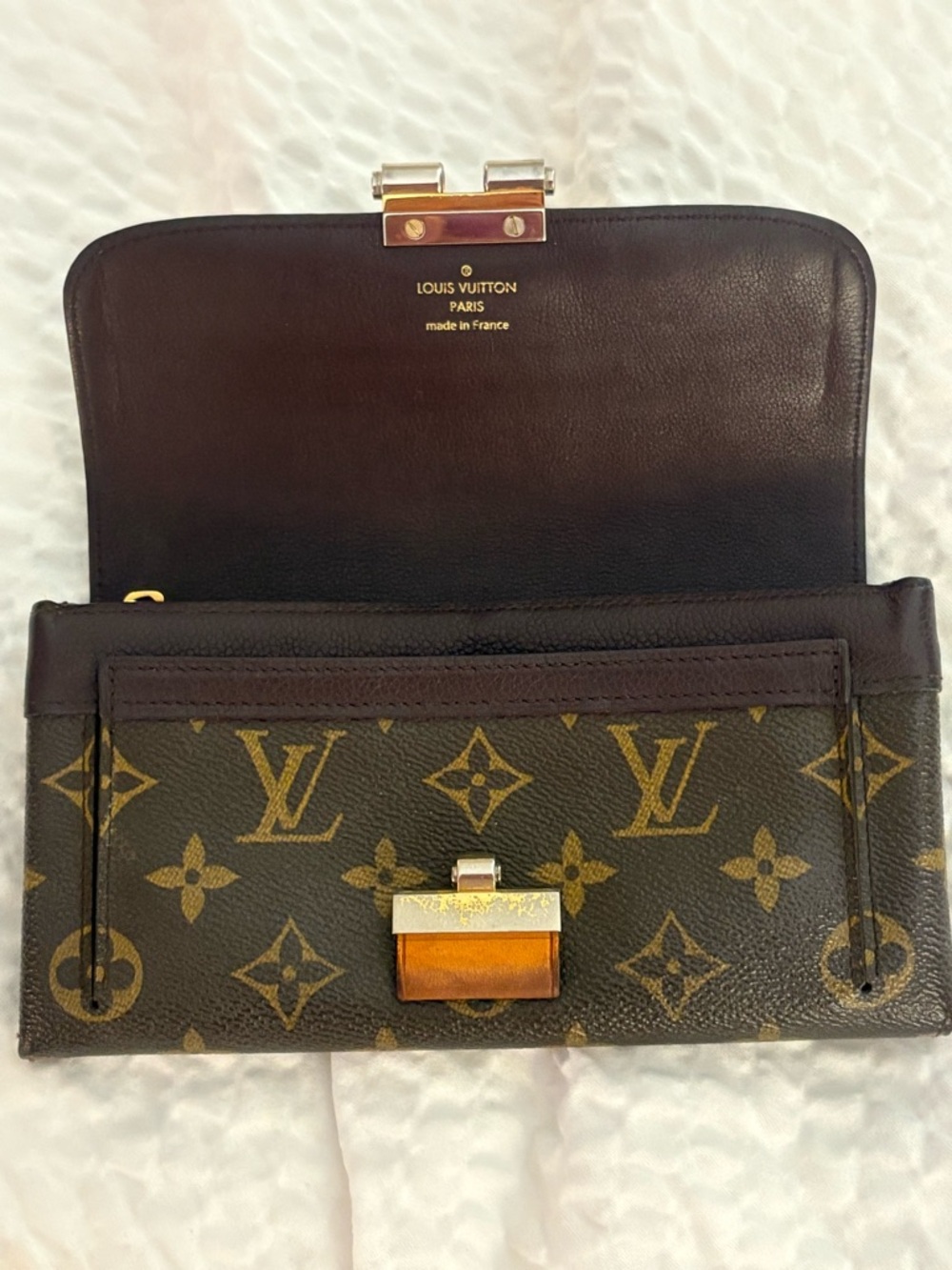 Auth LOUIS Vuitton Monogram Coated leather Canvas Elysee Wallet